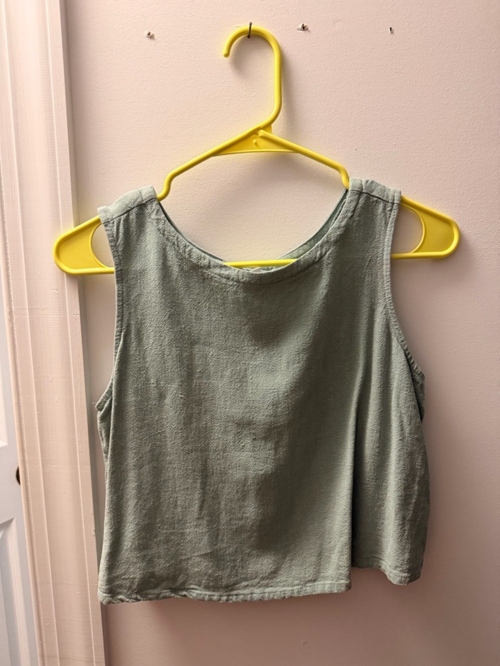 Women’s anrabess cotton Crop Tank Top in Sage Green